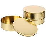 CLISPEED 3 Stück Keksdosen aus Metall Runde Aufbewahrungsboxen für Kekse und Süßigkeiten für Festtage und Partys mit Deckel zur Frischhaltung