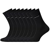 Camano 8 Paar Socken Unisex 3642 CA-SOFT Cotton ohne Gummidruck Damen und Herren Strümpfe, Farbe Schwarz, Größe 39-42