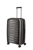 travelite 4-Rad Koffer M mit Dehnfalte + TSA Schloss, Gepäck Serie AIR BASE: Funktionaler Hartschalen Trolley im coolen Look, 075348-04, 67 cm, 71 Liter (erweiterbar auf 82 Liter), anthrazit (grau)