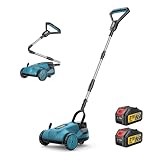 10' Akku-Rasenmäher Fertigset,Handrasenmäher,für Rasenflächen bis 80 m²,Bürstenloser Motor,3 Schnitthöhen (1.02'-2.2'), 2 * 4,0ah Akku,Safe Tilt 20°-70°für Kleine Höfe