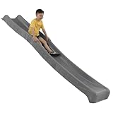 Kinderrutsche Outdoor, 3 m lang für Kinder ab 3 Jahren Podesthöhe 150 cm (+/- 5 cm) Gartenrutsche für Spielhaus & Spielturm als Wasserrutsche für den Garten geeignet (Anthrazit)