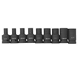 Jiawu Gewindebohrer-Steckschlüsselsatz, 9-teiliger Gewindebohrer-Steckschlüssel-Adapter, M6, M8, M10, M12, M14, M18, M20, M22, M24, 1/2-Zoll-Antrieb, für Elektrische, Pneumatische