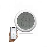 Smart for ZigBee Temperatur- und Feuchtigkeitssensor für Tuya für Gateway, Thermometer Hygrometer mit App-Steuerung, benutzerdefinierte Benachrichtigungen, Cloud-Verlaufsverfolgung, energiesparendes