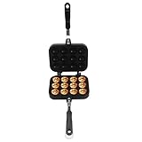 CDQL Takoyaki-Grillpfanne aus Aluminiumlegierung, Takoyaki-Grillpfanne mit 12 Löchern, Doppelseitiges Takoyaki-Backblech, Japanischer Oktopus-Fleischbällchen-Maker für die Heimküche