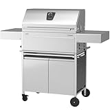 Schickling Holzkohlegrill 'Walter XL - Deluxe' BBQ Grillwagen aus Edelstahl mit doppelwandigem Grilldeckel & Unterschrank - Made in Germany: 5-Fach verstellbar, Grillfläche: 71x45 cm