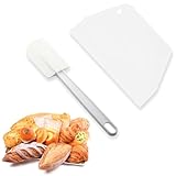 JYNXOR 2 Stück Teigkarte +1 Stück Gummispatel Set, SilikonTeigspachtel, Backen Teigschneider,Hochwertiger Teigspachtel, Teigschaberkarte für Teigkuchen, Pizza, Backwerkzeug,spülmaschinengeeignet