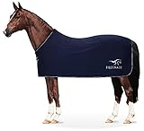 Equinate Abschwitzdecke Orlando aus Fleece mit Widerristpolster 145cm Navy