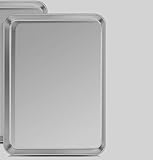 JIAYUET Edelstahl-Ofenblech-Set, groß, 40 x 30 cm, antihaftbeschichtet, zum Kochen, Braten, ungiftig, spiegelnde Oberfläche, mit Geschirrspüler, 3 Stück