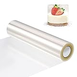 CREPUSCOLO Tortenrandfolie, 20cm x 10m Transparent Acetat Rolle Kuchen Halsbänder für Mousse Kuchen Schokolade Sahne Dessertringe Tortendekorationen(1 x Tortenrandfolie, 20cm)