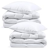 Ganzjahresdecke Bettdecke Set: 2 Stück 135x200 + 2 Stück 80x80 cm - Bettdecken Duvet Bett Decke Steppdecke Schlafdecke Steppbettdecke Quilt mit Füllung aus Microfaser weiß Oeko-Tex-Zertifikat