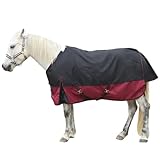 Gallopoff 1200D Reißfeste Pferdedecke, 200g/m² Füllung Outdoordecke Pferd, Leichte, Warme, wasserdichte und Atmungsaktive Winterdecke für Pferde 150 cm