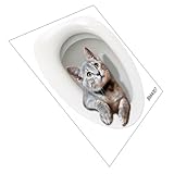 GALPADA Toilettenaufkleber Katze PVC Selbstklebend Lustiger Cartoon Wc Sitz Sticker Wanddeko Badezimmer Langlebig Wasserfest Einfache Montage