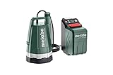 Metabo Akku-Tauch- und Regenfasspumpe TPF 18 LTX 2200 (18 V, Max. Förderhöhe 22 m, Fördermenge 2200 l/h, Gartenpumpe, ohne Akku)