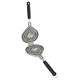 KIMISS Herz-Waffeleisen – Doppelseitige Waffelform mit Antihaftbeschichtung, Kuchenbacken, Kleines Küchengerät aus Aluminiumlegierung
