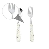 PHENOFICE 2stücke Geschirr Löffel Keramikgriff Tafelbesteck Tischzubehör Besteck Nordic Stil Mahlzeit Dessert Salad