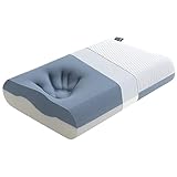 BedStory Kopfkissen, Gel Memory Foam Kissen, Orthopädisches Kissen, Visco Kissen, Nackenstützkissen mit 2 Härte, Ergonomisches Kopfkissen mit Waschbarem Bezug, 40x60x11cm, blau