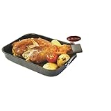 Antihaftbeschichtete Bratpfanne mit Griffen, 39 x 29 cm, Schwarz