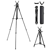Dreamoon Höhenverstellbares Gewehr-Schießstativ mit 360° drehbarem V-Joch und Kamerastativ-Adapter, Wasserwaage, Leichter Aluminiumständer und Tragetasche für die Jagd, Outdoor-Aktivitäten