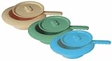 Pflegehome24® Stechbecken, blau aus Kunststoff mit Deckel - Bettpfanne Steckbecken Schieber