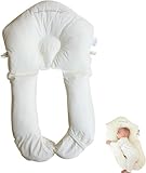 Baby Kopfkissen Gegen Plattkopf, Seitenlagerungskissen Baby, Ganzkörper-Stützkissen Hug Kissen Baby Kissen Kopfverformung Für Kopf, Kopfstütze,Nacken, Beine Und Den Ganzen Körper (Weiß)