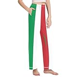GuoChe Damen-Pyjamahose, dehnbar, leger, gerades Bein, Vektorflagge, Italien, genaue Maße, offizielles Produkt