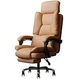 HFERTSCN Ergonomic Executive Office Chair Verstellbarer Liegeschreibtischstuhl mit Kopfstütze 360 ° Schwenk -Doppelschicht elastischer Computerstuhl Stilvolle weiße Führungssäure Sessel FANDIAO