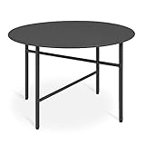 bomoe Beistelltisch Outdoor Gartentisch Rund Ø 53 cm Tischplatte Kratzfest – Stabiler Wohnzimmer Couchtisch Leicht In- & Outdoor Balkon Tisch Terrasse – Schwarz Nachttisch Bett Schlafzimmer Finn