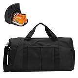 Sporttasche Herren Reisetasche mit Schuhfach & Nassfach Wasserdicht Trainingstasche Weekender Schwimmtasche Fitnesstasche Sport Reisen Gym Fitness Handgepäck Duffel Bag 25L für Herren Damen (Schwarz)