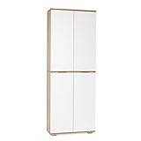 Aktenschrank Büromöbel Ordnerschrank 80,2 cm x 214,7 cm x 35 cm Bücherschrank Hoch Mehrzweckschrank Sonoma Eiche Weiß Büro Schrank Allzweckschrank Holz Für Aktenordner