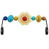 iGRATENS Babywippen-Spielzeugstange, handbemaltes Holzspielzeug für Babywippen Soft & Bliss, einfach anzubringen und zu entfernen, kinderfreundliche Materialien, farbenfrohes Design, Sonne & Planeten