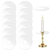 Ovaletta 12 Stück Klar Kerzen Tropfenfänger, Tropfenfänger für Kerzen, Kerzen Tropfschutz für Stabkerzenhalter, Dekorative Kerzen Kommunion für Hochzeit Wohnzimmer, Weihnachten Kerzenständer (22x70mm)