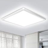 zemty LED Deckenleuchte Flach 28W 29.5cm, 2650LM 5000K Deckenlampe Eckig Panel Neutralweiß Ultra Dünn Lampen Deckenlampen IP44 Wasserdicht Badezimmer Modern Lampe Decke für Bad Schlafzimmer Küche Flu