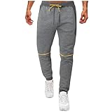 Herren-Jogginghose aus Baumwolle, leicht, Fitnessstudio, Sport, lässig, Laufen, Training, Jogger, Hose, elastische Taille, Kordelzug, bequem, schmal zulaufendes Bein, Activewear-Hose, Dunkelgrau, XL