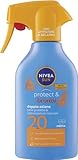 NIVEA SUN Maxi Sonnencreme Spray Protect & Bronze FP 20 270 ml, Sonnencreme 20 für eine goldene Bräune, intensiv und gleichmäßig, Sonnenschutz 20 in praktischer Sprühflasche