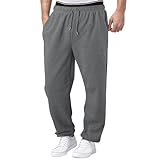 jogginghose herren, trainingshose herren, lang, sporthose, freizeithose, baggy, activewear, laufhose, baumwolle, open leg jogger, sportbekleidung, breite, sweatpants, tracksuit, gym, weite, schwarz