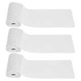 TOPBATHY Gipsbinden Satz mit Quarzsandstruktur Schnelltrocknende Mullbinden 10cm X 270cm Inklusive 6 Stoffhandschuhe für Skulpturen Maskenherstellung und Bastelprojekte