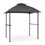 blumfeldt Steakhouse al Sur Pavillon Grilldach, Größe: 244x260x152cm (BxHxT), Regen-/Sonnenschutzdach: Polyester 160g wasserabweisend/flammhemmend, Rahmen: 4x4cm pulverbeschichteter Stahl, dunkelgrau