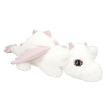 Depesche 13427 TOPModel - Kuscheltier Drache in Weiß, ca. 50 cm großes Plüschtier mit rosa Flügeln