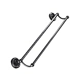 Handtuchhalter zur Wandmontage, Doppelstange, Handtuchhalter mit Ablage, Badezimmer-Organizer, Geschirrtuchhalter, Braun, 55 x 13 x 5,6 cm, platzsparendes Design für Handtücher.