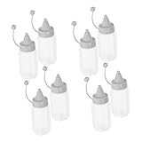 VICASKY 8 Stück Teiliges Transparente Nachfüllbare Quetschflaschen aus Kunststoff mit Messskala Saucenspender für Öl Dressing und Gewürze Kompakt und Auslaufsicher für Küche und Reise