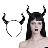 NIYANGLE Hörner Stirnband Teufelshörner Stirnband Schafshorn Haarband Für Erwachsene Gothic Tier Halloween Cosplay Kostüm Accessoires Fotoshooting Requisiten