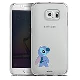 Silikon Hülle kompatibel mit Samsung Galaxy S6 Edge Case transparent Handyhülle Lilo & Stitch Fanartikel Disney