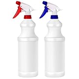 Sprühflaschen 1000ml Kunststoff Sprühflasche Einstellbarem Fein Zerstäuber Leere Spruhflasche für VDesinfektionsmittel Autopflege Pflanzen 2 Stück