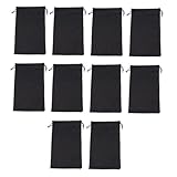 Gatuida 25 Stück Skibrillenbeutel mit Kordelzug Tragbare Brillen Tragetasche aus Langlebigem Material Klein und Leicht für Outdoor Aktivitäten Schwarz