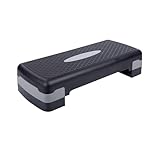 Aerobic Stepper – Steppbrett Höhenverstellbar Fitness Heimtrainer 10-15 cm – Stepper Aerobic mit Antirutschbelag – Mini Stepper für Zuhause – Stairmaster für Alle Alter -Routines,Grau