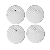Lancoon Fensteralarm mit Vibrationssensor Weiß 4 Packungen 125dB lauter schlanker Glasbruch-Einbruchmelder Einstellbarer Empfindlichkeit LED-Anzeigeleuchte für die Sicherheit im Home Office