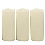 Wasserdichte batteriebetriebene flammenlose Kerzen für den Außenbereich, mit automatischem Timer, flackerndes Kunststoffharz, elektrische LED-Stumpenlichter für Laterne, Terrasse, Garten, Hochzeit