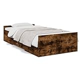 Bulliing Bettgestell mit Schubladen Bett Mit Stauraum Bettgestell Tagesbett Betten Bett Mit Schubladen Räuchereiche 90x200cm Holzwerkstoff - 3280339