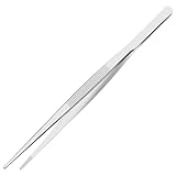 Große Pinzette Edelstahl Pinzette Extra Lange Gerade Pinzette 30 cm mit präzisionsgezahnter Spitze für Aquascaping, Gartenarbeiten, Kochen, Industriearbeit, Laboreinsatz