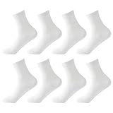 Mesh Mid Tube Socken Herren Baumwollsocken Herrensocken Schwarz Dünne, atmungsaktive, schweißabsorbierende Business-Socken Flicken Socken (White, One Size)